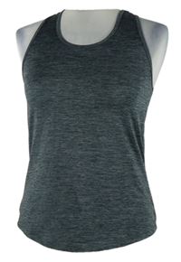 Dámsky tmavosivý melírovaný športový top Domyos