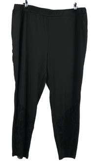 Dámské černé tregíny s krajkou vek. 5XL