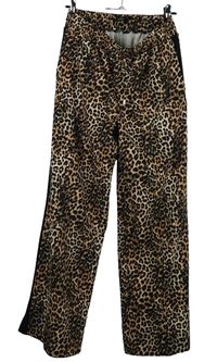 Dámské černo-oranžové vzorované palazzo kalhoty s pruhy George 