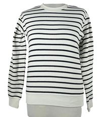Dámská bílo-černá pruhovaná mikina H&M