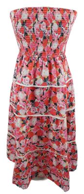 Dámské růžové květované žabičkové midi šaty Grace Karin 