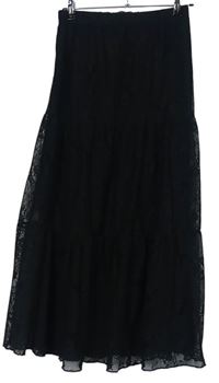Dámska čierna čipková dlhá sukňa Atmosphere