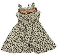 Béžové šaty s leopardí vzorom a volánikom C&A