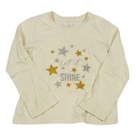 Smotanové tričko s hviezdičkami a nápisom Primark