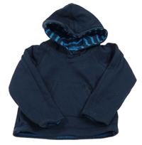 Tmavomodrá podšitá mikina s kapucňou Jojo Maman Bébé