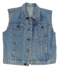 Svetlomodrá rifľová vesta