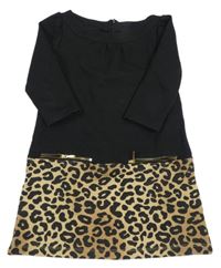 Čierno-béžové teplákové šaty s fľakmi Gymboree