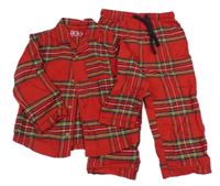 Červeno-barevné kostkované flanelové pyžamo Next