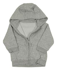 Šedá melírovaná propínací mikina s kapucí George¨