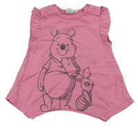 Růžový kraťasový overal s Medvídkem Pú