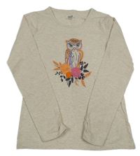 Béžové melírované tričko so sovou Yigga