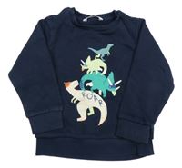 Tmavomodrá mikina s dinosaurami M&S