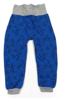 Tmavomodro-čierne tepláky s Mickey