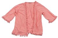 Ružový cardigan s bambulkami Matalan