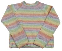 Barevný pruhovaný žinylkový svetr Next