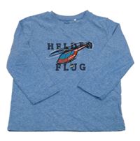 Světlemodré melírované triko s vrtulníkem Topolino