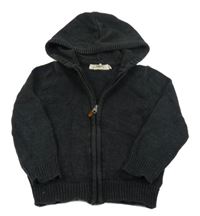 Čierny melírovaný prepínaci sveter s kapucňou H&M