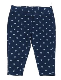 Tmavomodré tregíny riflového vzhledu so srdiečkami C&A