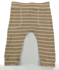 Hnedo-biele pruhované rebrované tepláky George