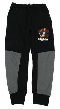 Černo-šedé tepláky se Sonicem 