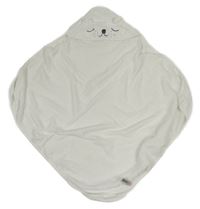 Bílá froté osuška s čumákem a kapucí 