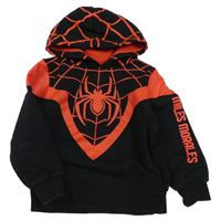 Čierno-červená mikina s pavoukem a kapucí - Spiderman C&A