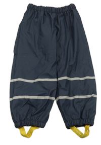 Tmavomodré nepromokavé zateplené kalhoty