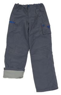 Tmavošedé šusťákové outdoorové podšité kalhoty s kapsami Trespass