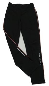 Čierne športové legíny s pruhom Tchibo