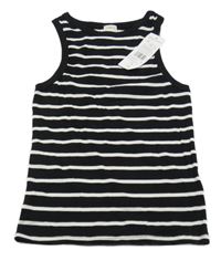 Nové - Čierno-biely pruhovaný rebrovaný top F&F