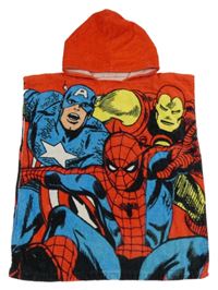 Červené froté osuškové pončo s kapucí - Avengers