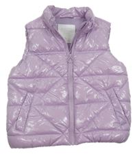 Lila lesklá prošívaná zateplená vesta Matalan