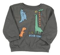 Sivá mikina s dinosaurami Primark