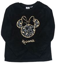 Čierne plyšové pyžamové tričko s Minnie zn. Disney