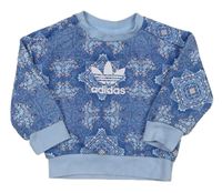 Modrá oversize mikina so vzorom Adidas