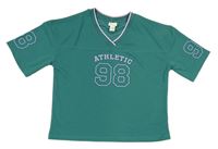 Zelené crop tričko s nápisem H&M