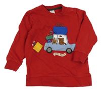 Červená mikina s autom H&M
