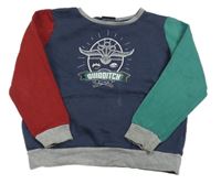 Tmavomodro-červeno-zelená mikina Harry Potter