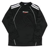 Černé sportovní triko s nápisem a pruhy Dragon