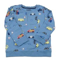 Modrá mikina s autami Tchibo