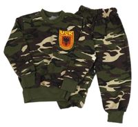 2set - Khaki-hnědá army mikina + tepláky 