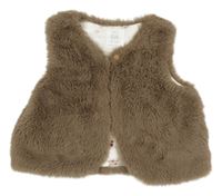 Hnedá kožušinová podšitá vesta C&A