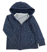 Tmavomodrá melírovaná prepínaci mikina s kapucňou H&M