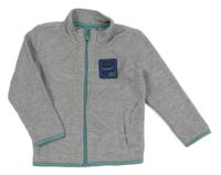 Šedá fleecová propínací mikina Pocopiano 