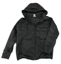 Černá šusťákovo/tepláková bundomikina s kapucňou H&M