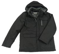 Černá šusťáková zimní bunda s kapucí H&M