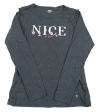 Tmavošedé triko s nápisem Yigga 