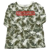 Khaki triko s dinosaury Kiki&Koko