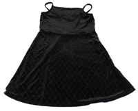 Čierne zamatové trblietavé šaty Primark