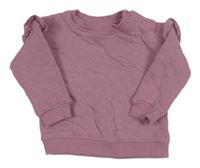 Ružová prešívaná mikina s volánikmi Tu